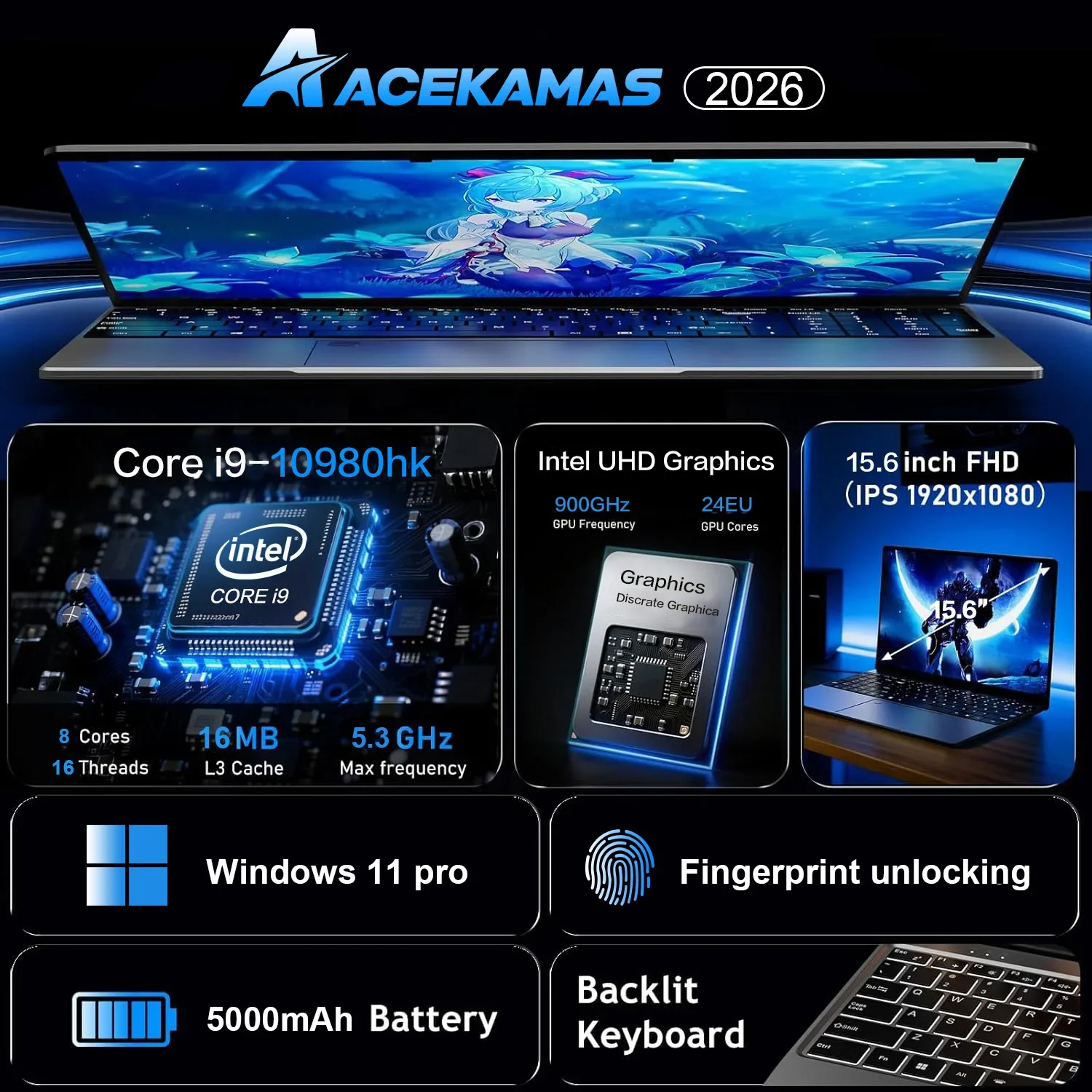 15.6inch Potrable Laptop Intel - огляд і ціна Pc Gaming Intel
